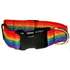 Gay Pride Rainbow Pet Collar (Dogs / Cats). LGBT Gay Lesbian Pride Pet Accessory